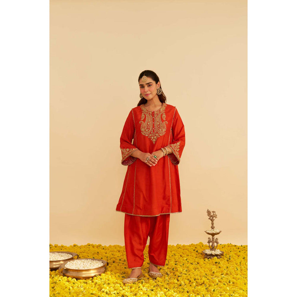 Sheetal Batra Ayra - Burnt Orange Short Chauga With Salwar (Lxrts)