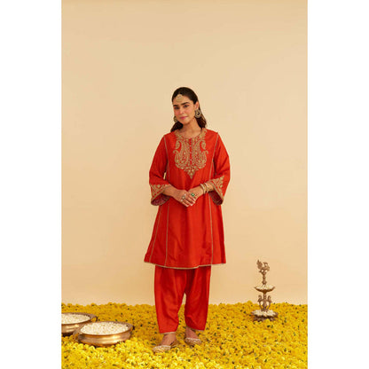 Sheetal Batra Ayra - Burnt Orange Short Chauga With Salwar (Lxrts)