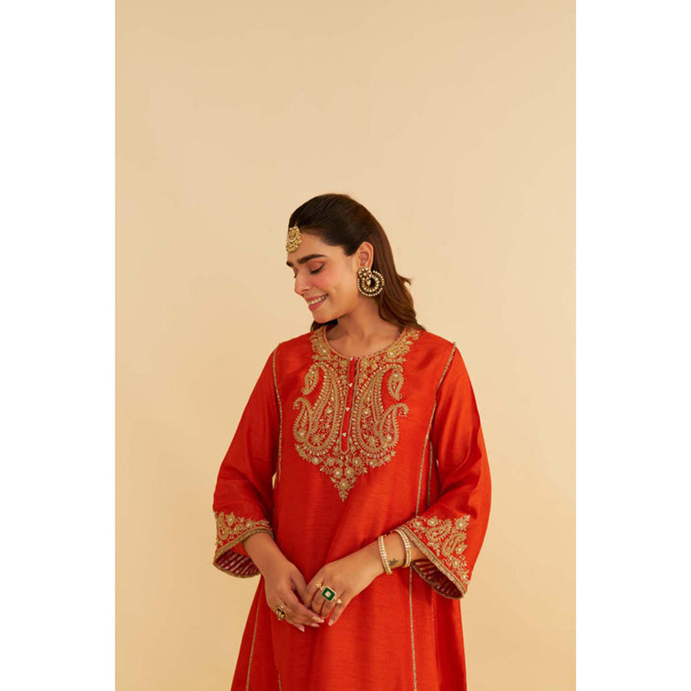 Sheetal Batra Ayra - Burnt Orange Short Chauga With Salwar And Dupatta