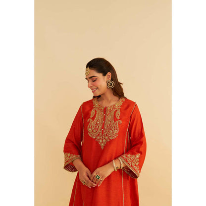 Sheetal Batra Ayra - Burnt Orange Short Chauga With Salwar And Dupatta