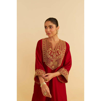 Sheetal Batra Mehza - Deep Red Short Chauga With Salwar