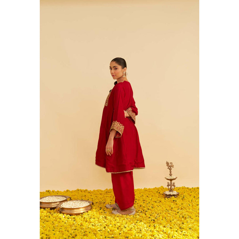 Sheetal Batra Mehza - Deep Red Short Chauga With Salwar