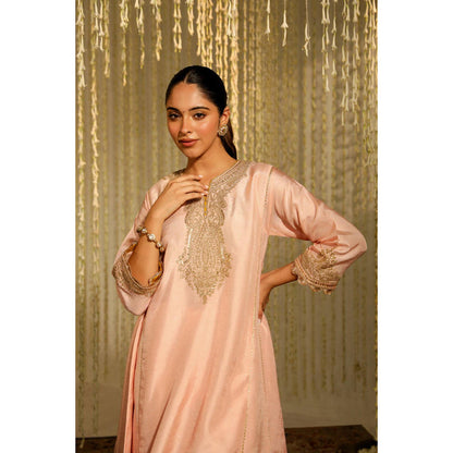 Sheetal Batra Mehnaaz - Rose-pink Kalidaar Short Kurta With Salwar