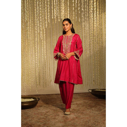 Sheetal Batra Meher - Hot Pink Short Choga With Salwar And Dupatta