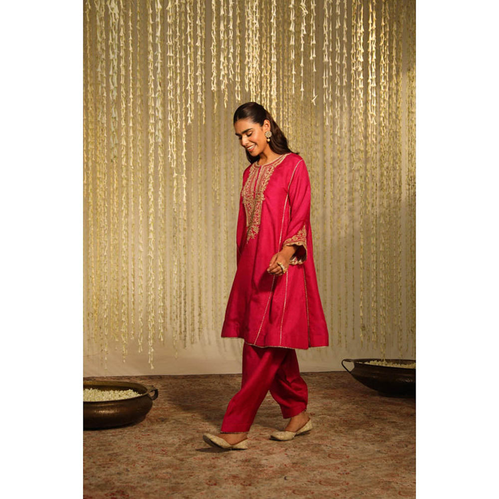 Sheetal Batra Meher - Hot Pink Short Choga With Salwar And Dupatta