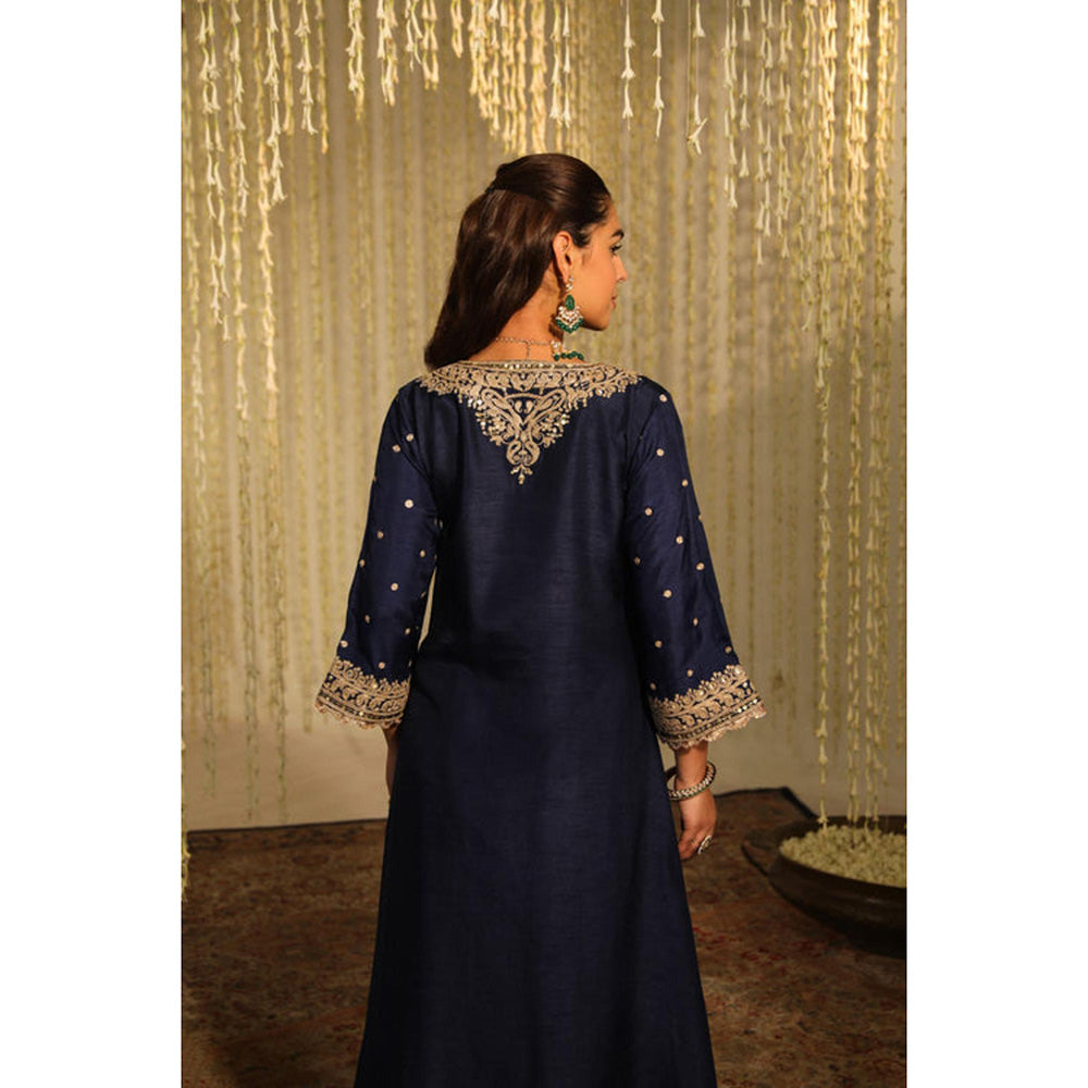 Sheetal Batra Mysha - Deep Blue Long Choga With Salwar