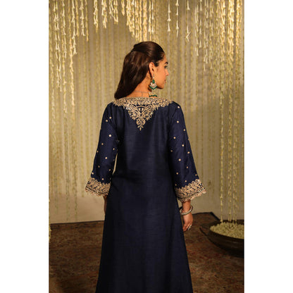 Sheetal Batra Mysha - Deep Blue Long Choga With Salwar