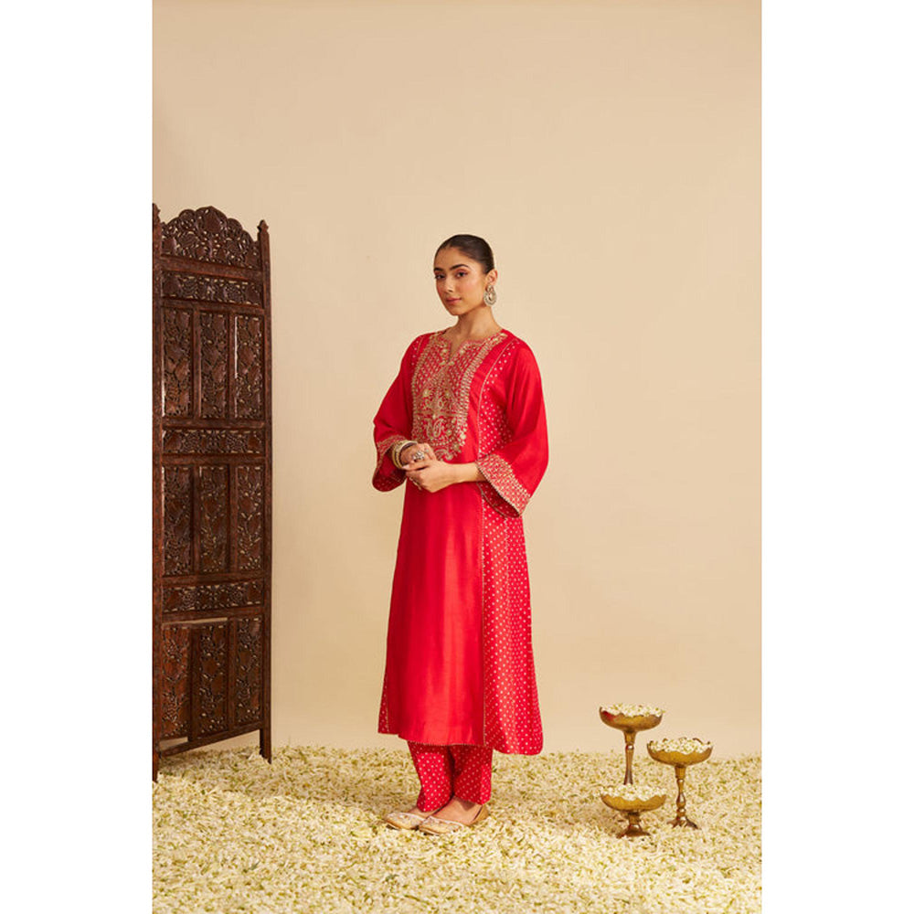 Sheetal Batra Esra - Red Long Chauga With Salwar And Dupatta