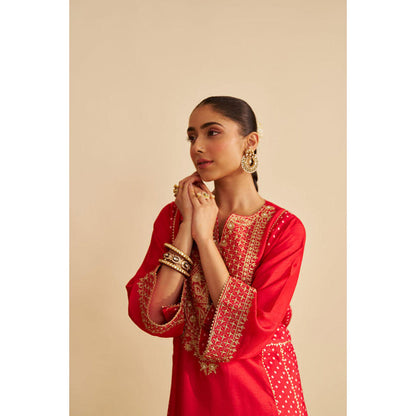 Sheetal Batra Esra - Red Long Chauga With Salwar And Dupatta
