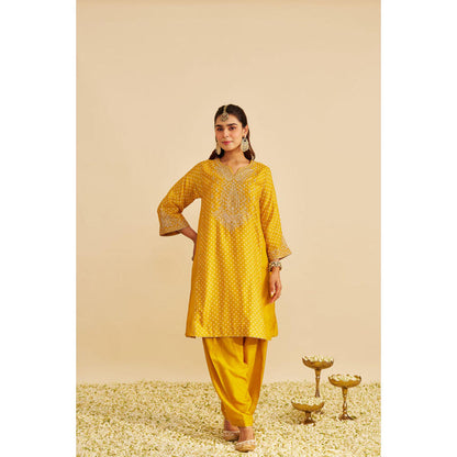 Sheetal Batra Kayra - Mustard Short Gathered Chauga With Salwar And Dupatta