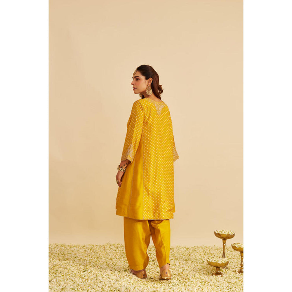 Sheetal Batra Kayra - Mustard Short Gathered Chauga With Salwar And Dupatta