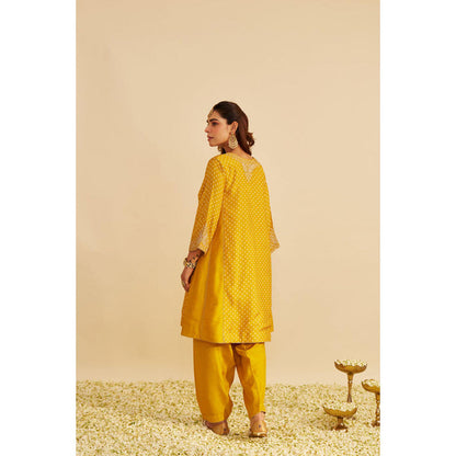 Sheetal Batra Kayra - Mustard Short Gathered Chauga With Salwar And Dupatta