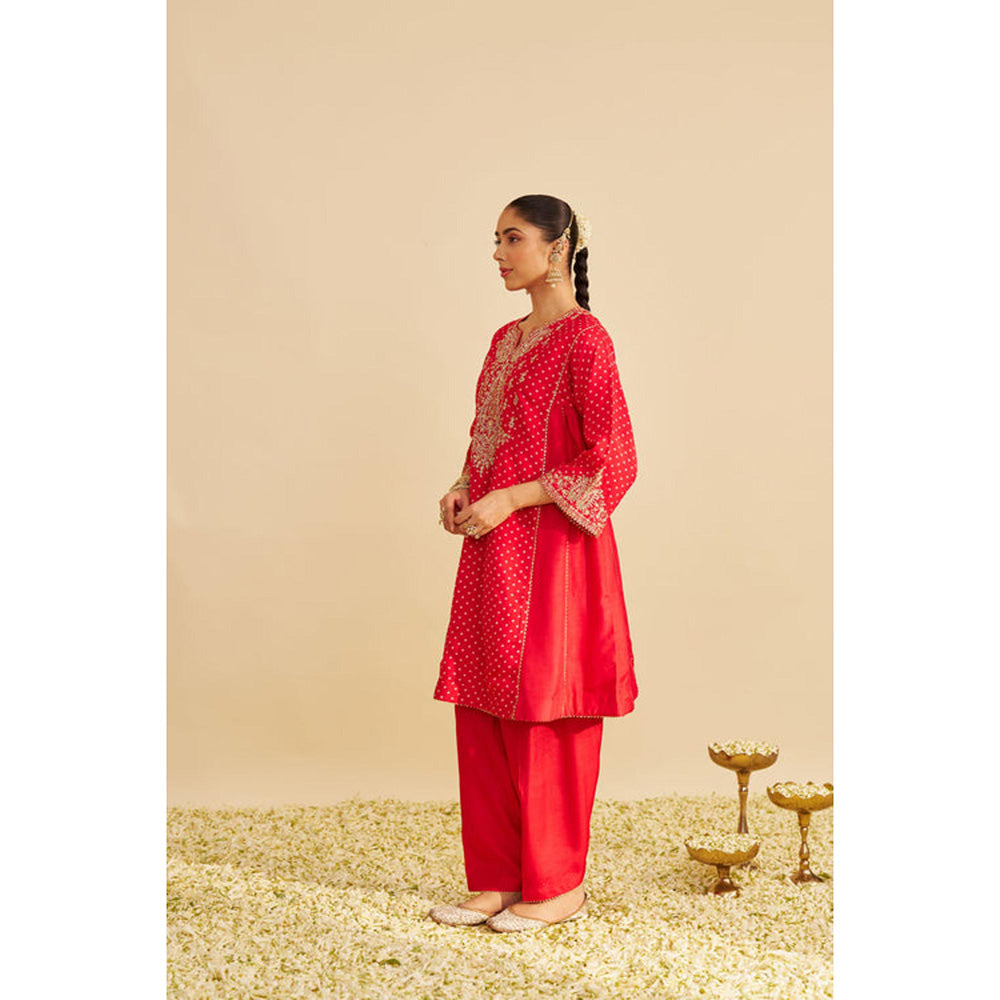Sheetal Batra Kayra - Red Short Gathered Chauga With Salwar
