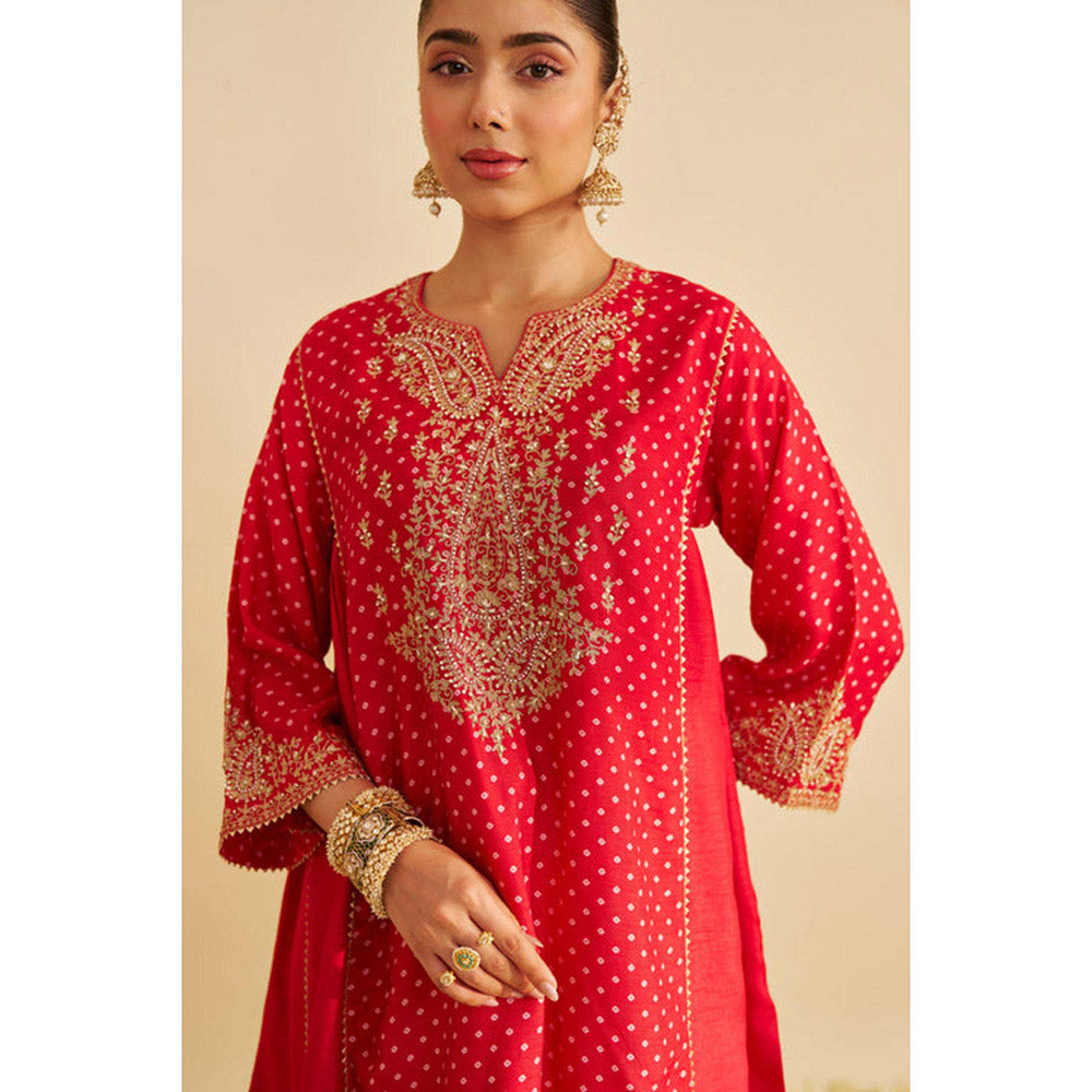 Sheetal Batra Kayra - Red Short Gathered Chauga With Salwar