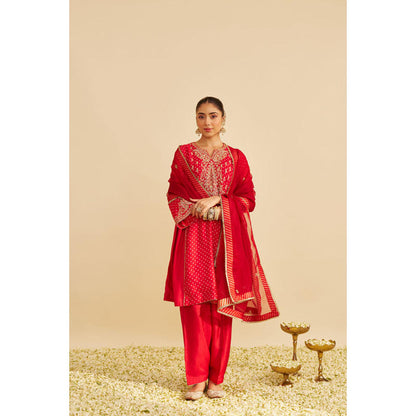 Sheetal Batra Kayra - Red Short Gathered Chauga With Salwar