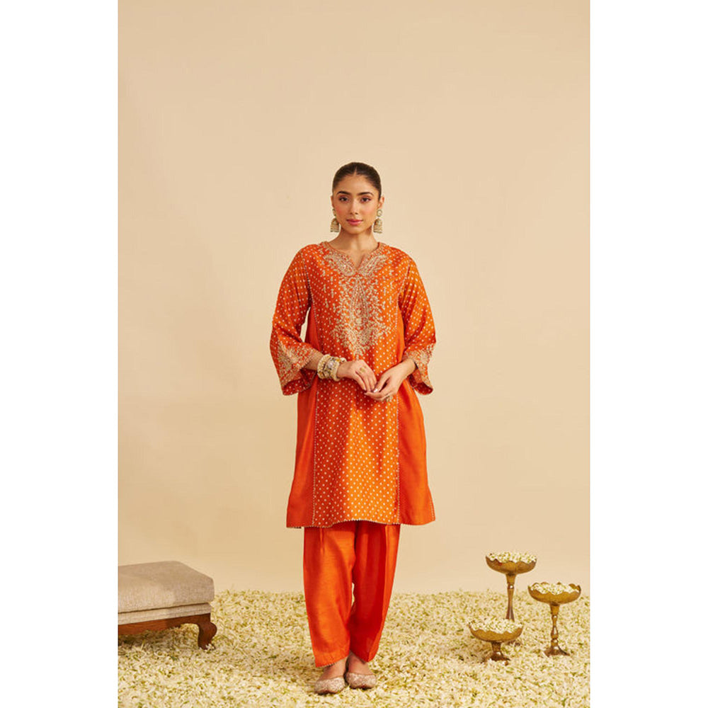 Sheetal Batra Kayra - Orange Short Gathered Chauga With Salwar