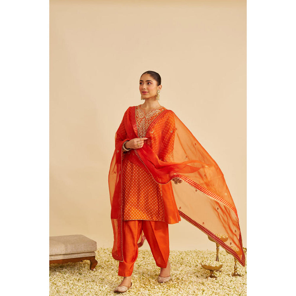 Sheetal Batra Kayra - Orange Short Gathered Chauga With Salwar