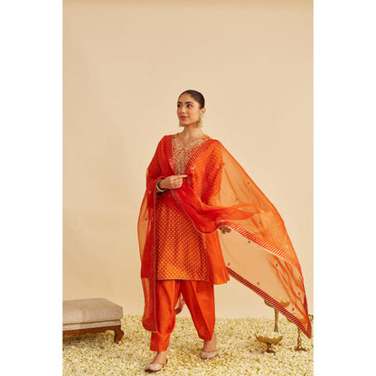 Sheetal Batra Kayra - Orange Short Gathered Chauga With Salwar