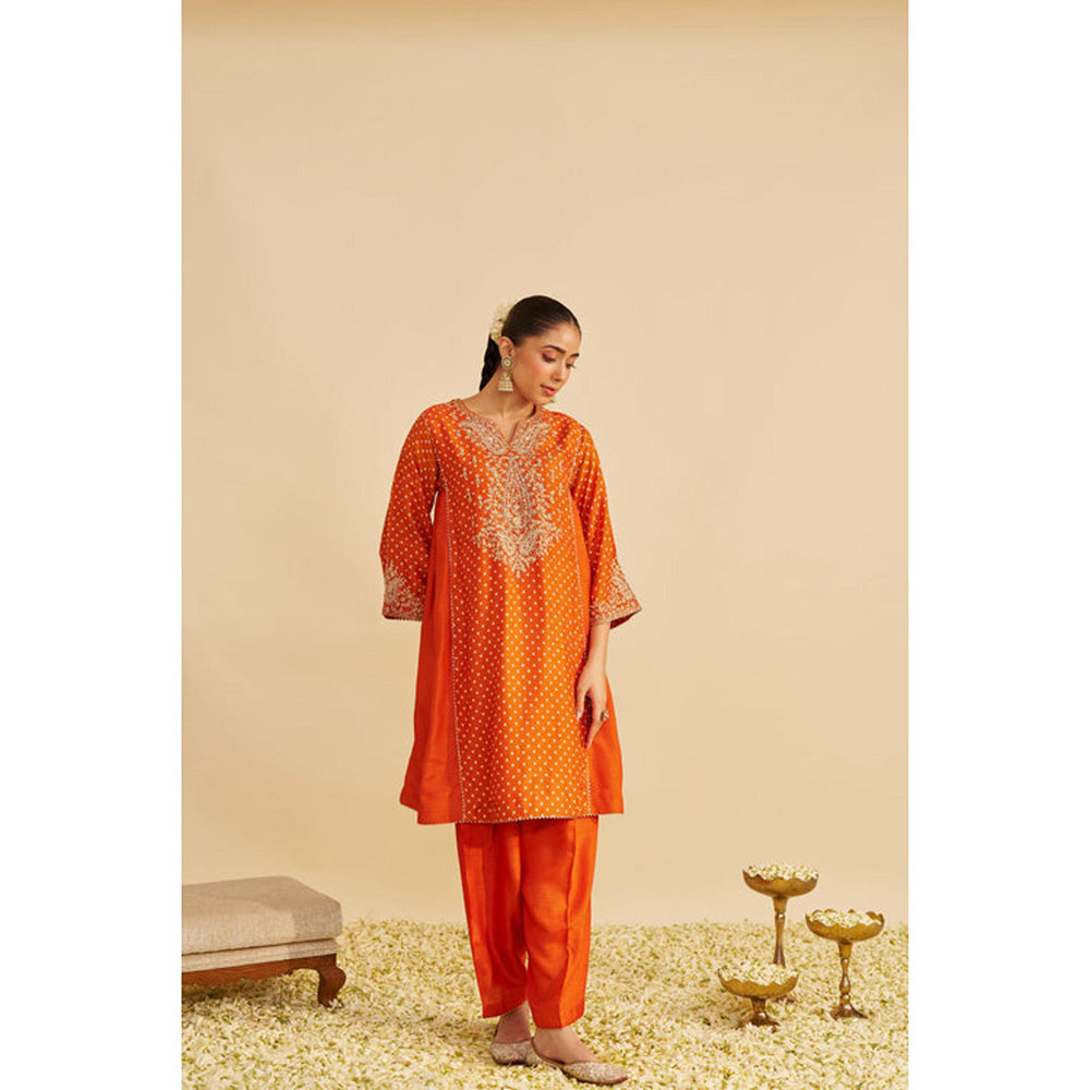 Sheetal Batra Kayra - Orange Short Gathered Chauga With Salwar And Dupatta