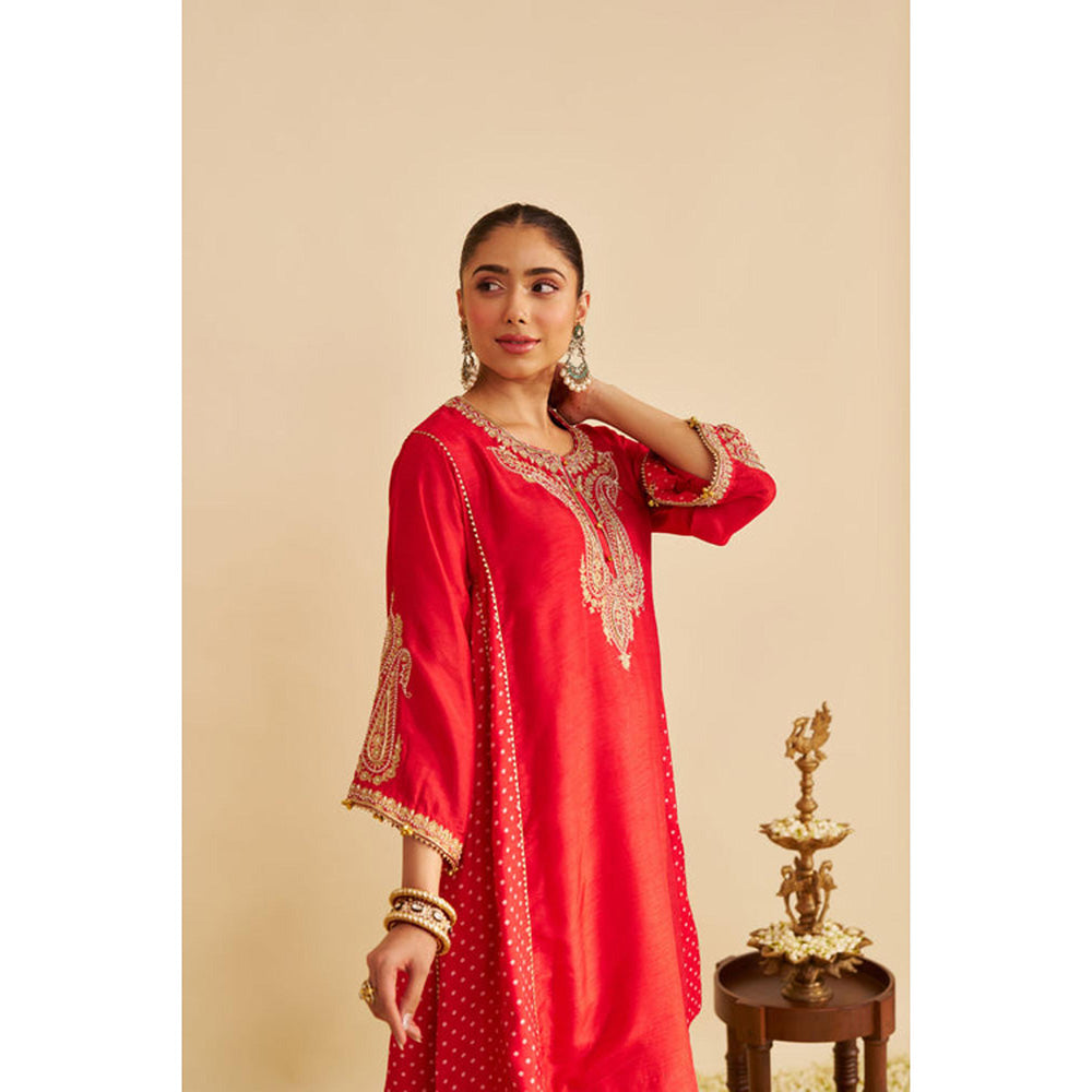 Sheetal Batra Jeriah - Red Short Chauga With Salwar