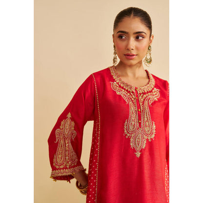 Sheetal Batra Jeriah - Red Short Chauga With Salwar
