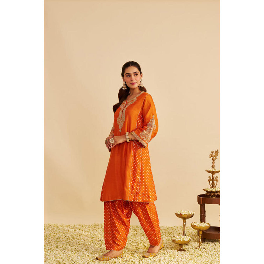 Sheetal Batra Jeriah - Orange Short Chauga With Salwar