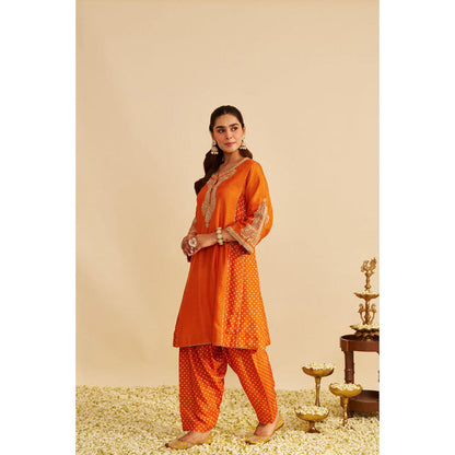 Sheetal Batra Jeriah - Orange Short Chauga With Salwar