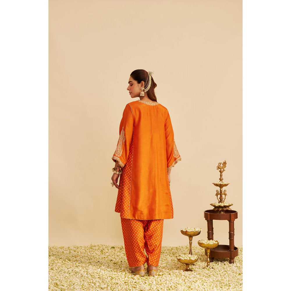 Sheetal Batra Jeriah - Orange Short Chauga With Salwar