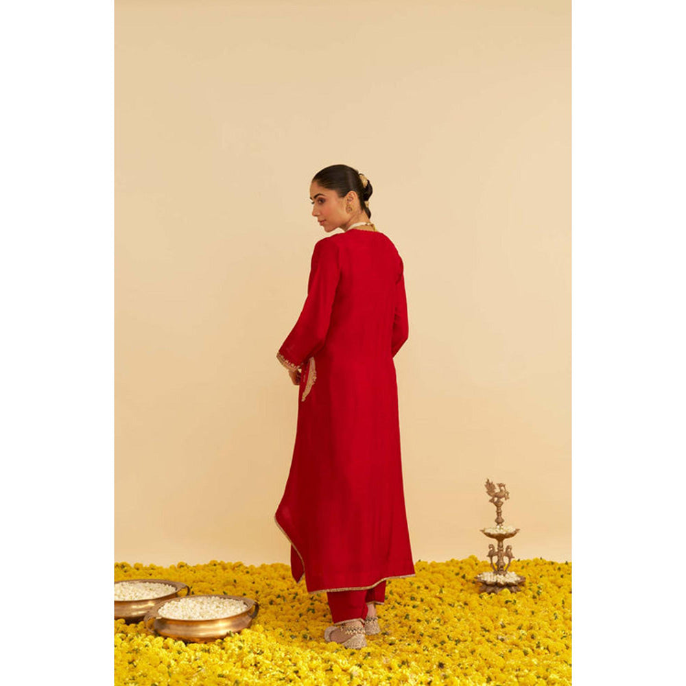 Sheetal Batra Amaya - Deep Red Long Kaftan With Salwar