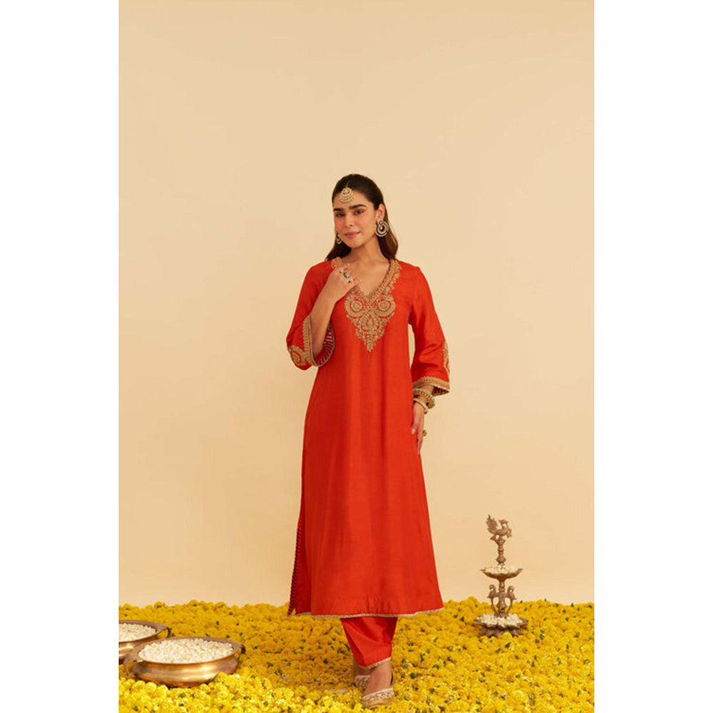 Sheetal Batra Haayat - Burnt Orange Long Kaftan With Salwar
