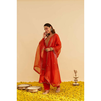 Sheetal Batra Haayat - Burnt Orange Long Kaftan With Salwar