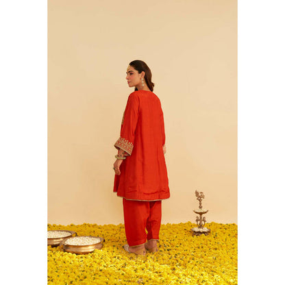 Sheetal Batra Mehza - Burnt Orange Short Chauga With Salwar