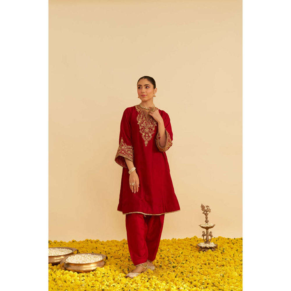Sheetal Batra Marwa - Deep Red Short Chauga With Salwar (Lxrts)
