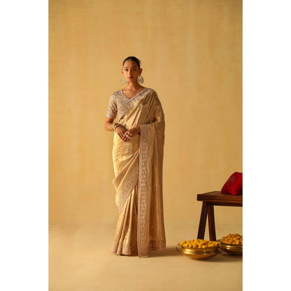 Sheetal Batra Saraa Brocade Saree With Stitched Blouse