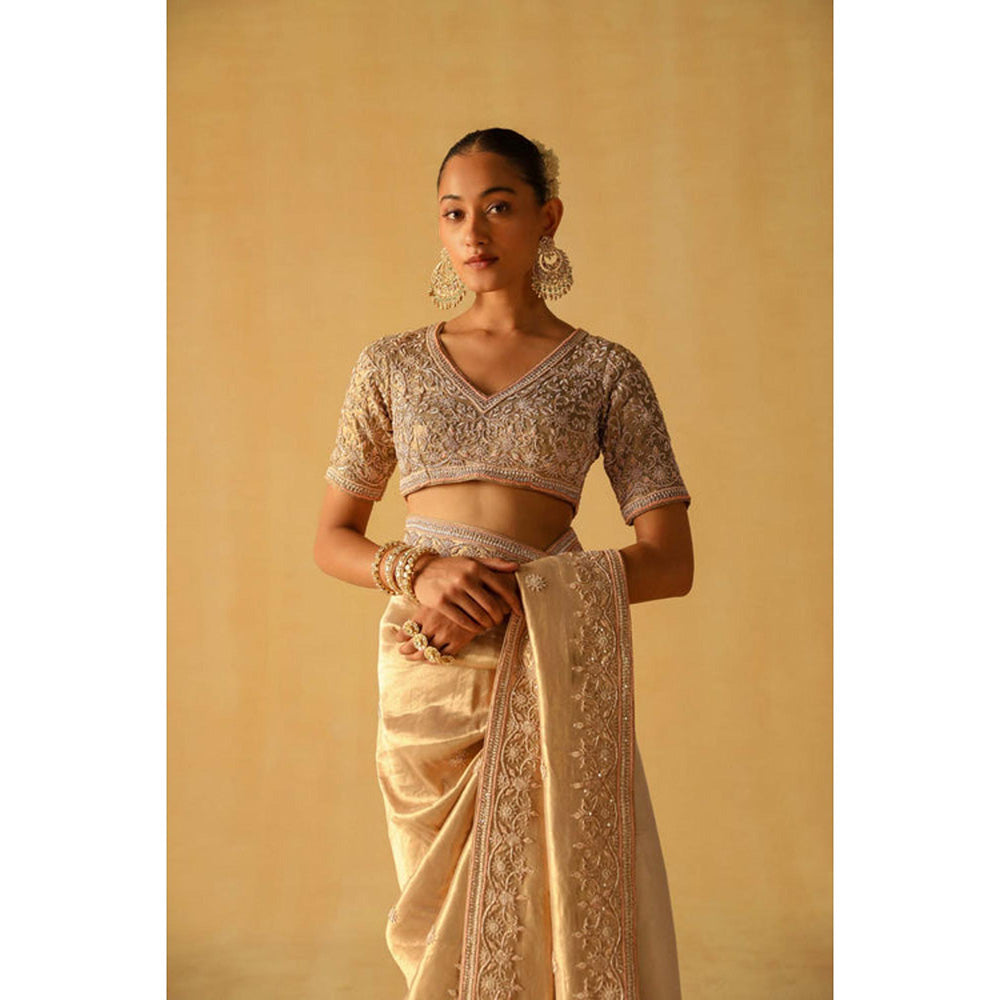 Sheetal Batra Saraa Brocade Saree With Stitched Blouse