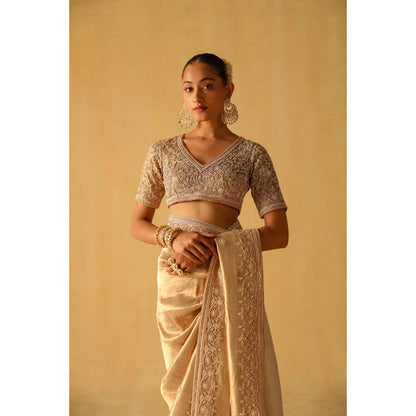 Sheetal Batra Saraa Brocade Saree With Stitched Blouse