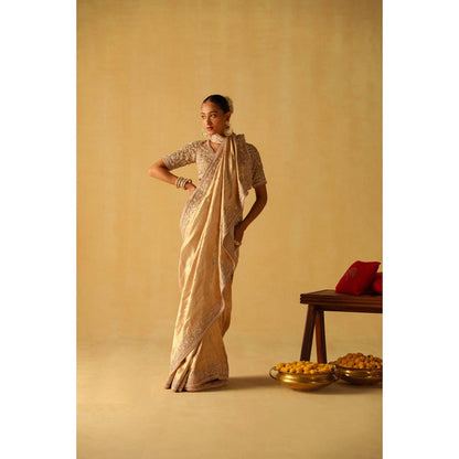 Sheetal Batra Saraa Brocade Saree With Stitched Blouse