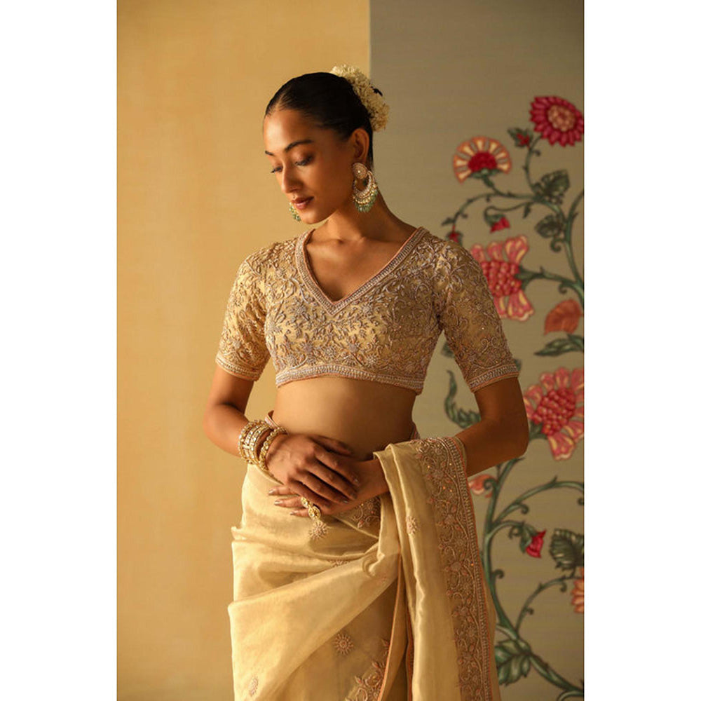Sheetal Batra Saraa Brocade Saree With Stitched Blouse