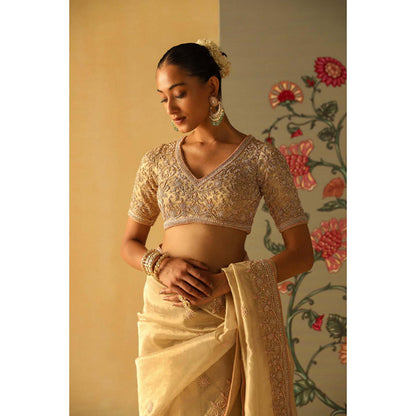 Sheetal Batra Saraa Brocade Saree With Stitched Blouse