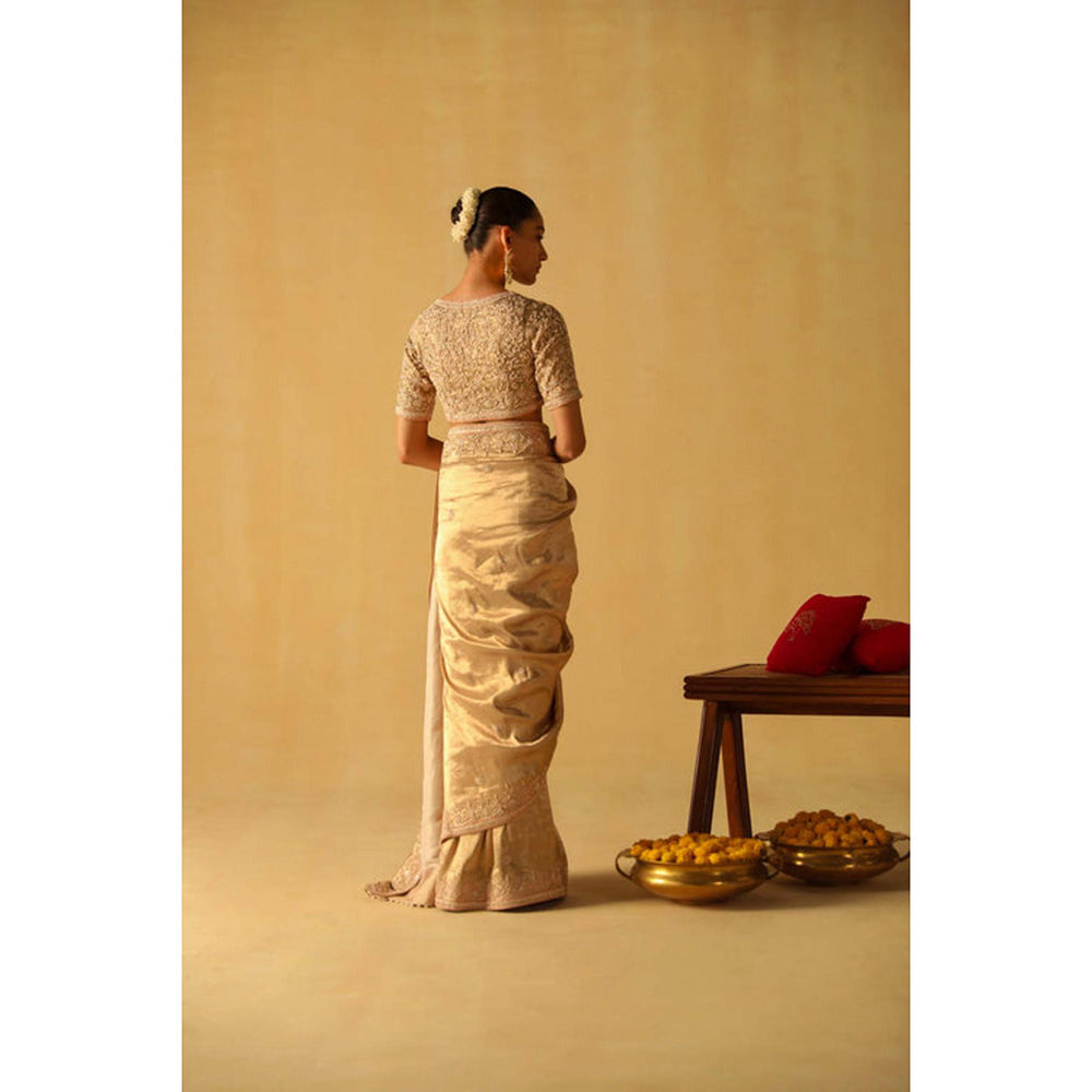 Sheetal Batra Saraa Brocade Saree With Stitched Blouse