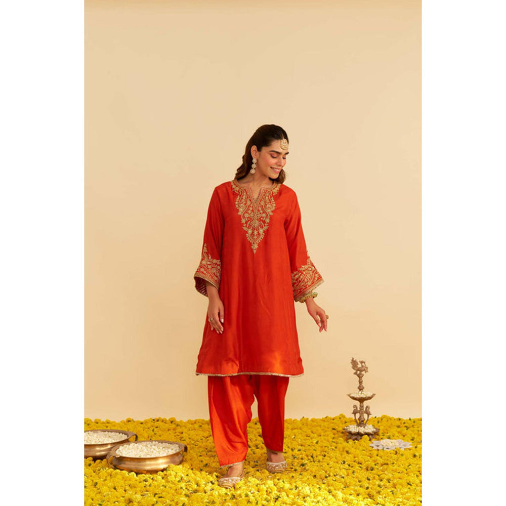 Sheetal Batra Marwa - Burnt Orange Short Chauga With Salwar And Dupatta