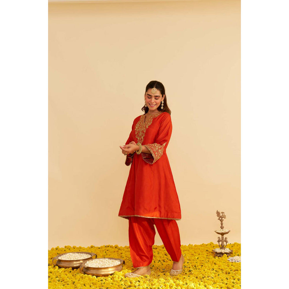 Sheetal Batra Marwa - Burnt Orange Short Chauga With Salwar