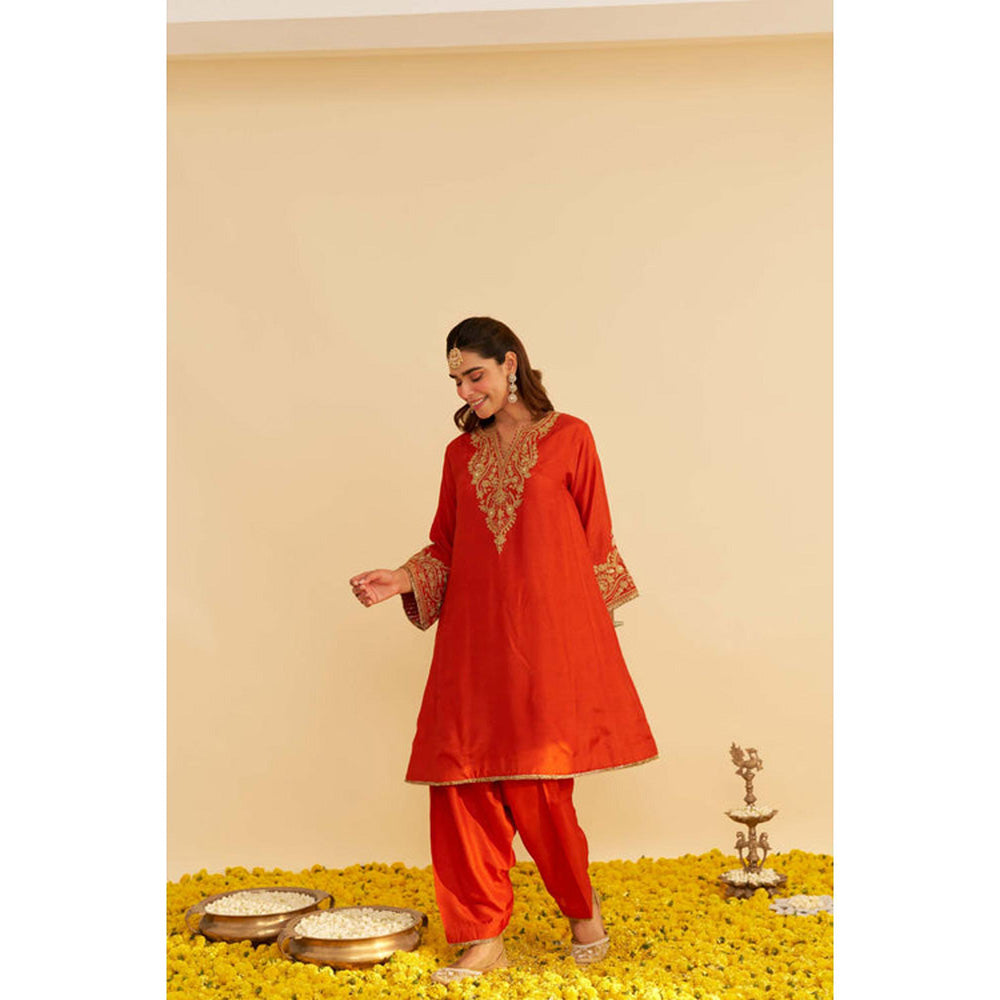 Sheetal Batra Marwa - Burnt Orange Short Chauga With Salwar