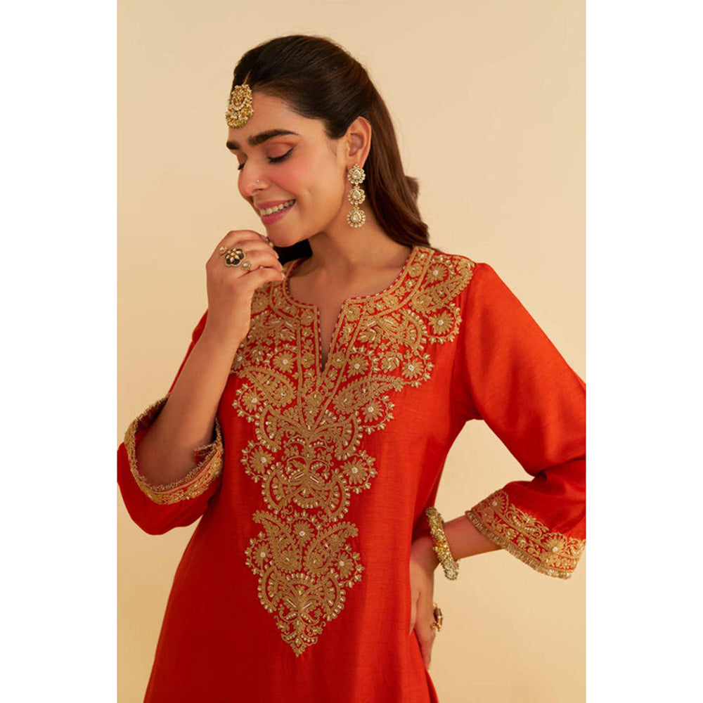 Sheetal Batra Hiba - Burnt Orange Long Kaftan With Salwar