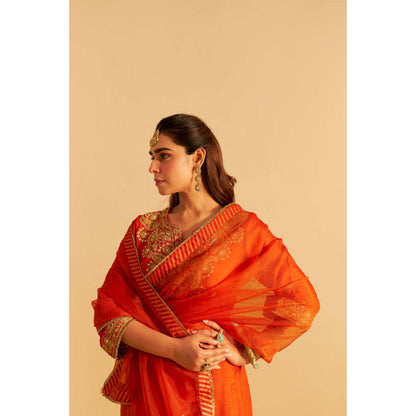 Sheetal Batra Hiba - Burnt Orange Long Kaftan With Salwar