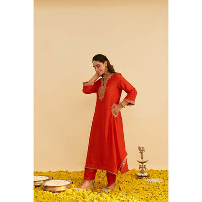 Sheetal Batra Amaya - Burnt Orange Long Kaftan With Salwar