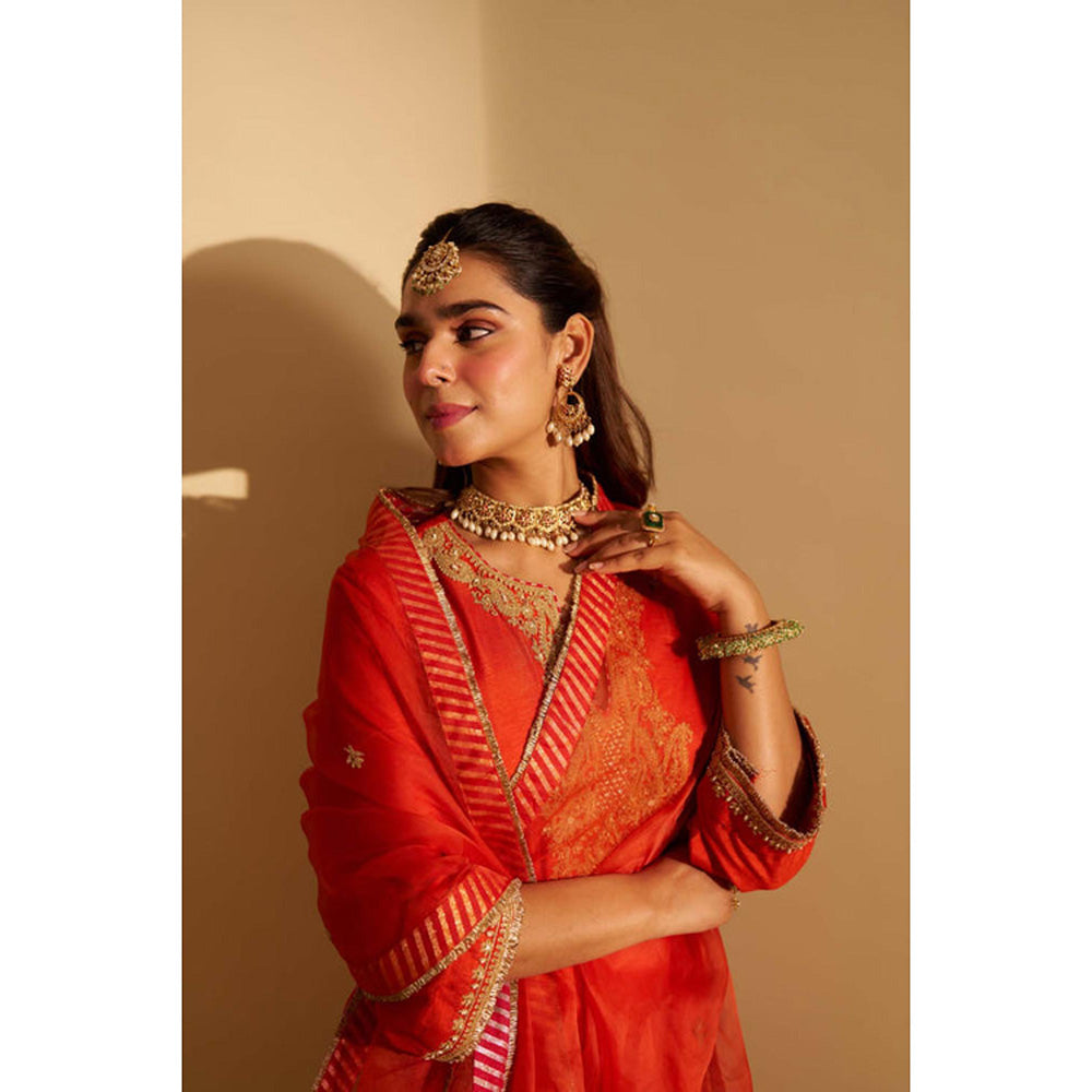 Sheetal Batra Amaya - Burnt Orange Long Kaftan With Salwar