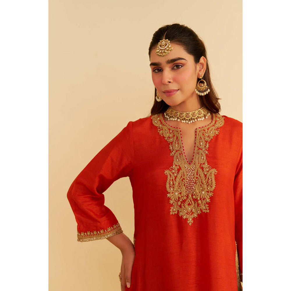 Sheetal Batra Amaya - Burnt Orange Long Kaftan With Salwar And Dupatta