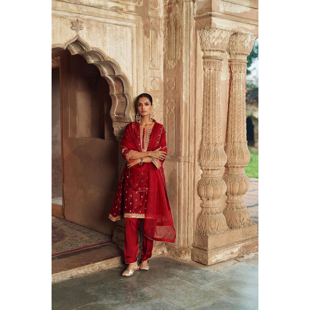 Sheetal Batra Inaayat - Deep Red Chauga With Salwar