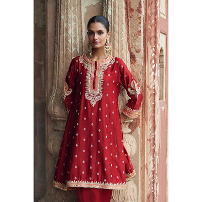 Sheetal Batra Inaayat - Deep Red Chauga With Salwar